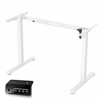 Image of ERGOMAKER Height Adjustable Standing Desk Frame without Desktop, Single Motor Two Stage Electric with Automatic Memory Smart Handset (White)