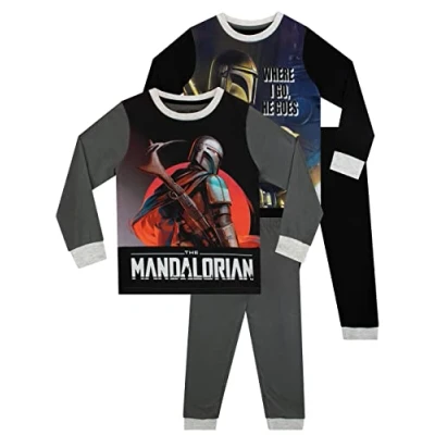 Image of Star Wars Boys Pyjamas The Mandalorian 2 Pack Multicoloured 6 7 Years