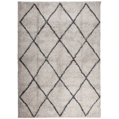 Image of vidaXL Shaggy Rug PAMPLONA High Pile Modern Beige and Anthracite 200x280 cm