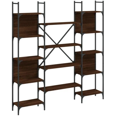 Image of vidaXL Bookshelf Brown Oak 155.5x24x166.5 cm Engineered Wood