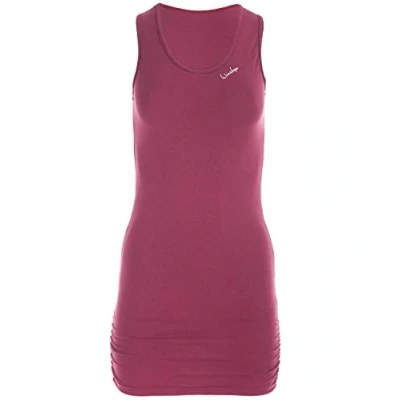 Image of Winshape Women&#039;s Fitness Leisure Long Top Slim Style Tank Top, Womens, WTR15 BERRY LOVE S, Berry/Love, S