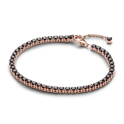 Image of Pandora Rose Gold Black Crystal Sparkling Tennis Bracelet