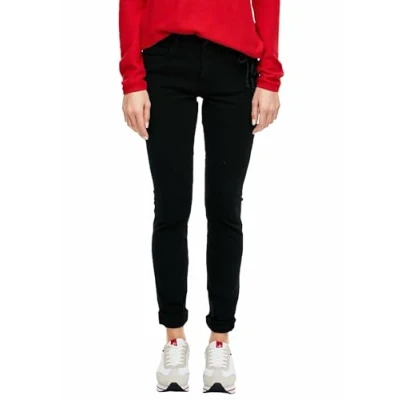 Image of s.Oliver Women&#039;s 04.899.71.6059 Skinny Jeans, Black Denim Short, 42W / 34L