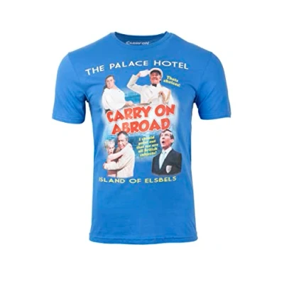Image of Carry On Abroad Films Elsbels Palace Hotel Official T Shirt Sid James Kenneth Williams (L)