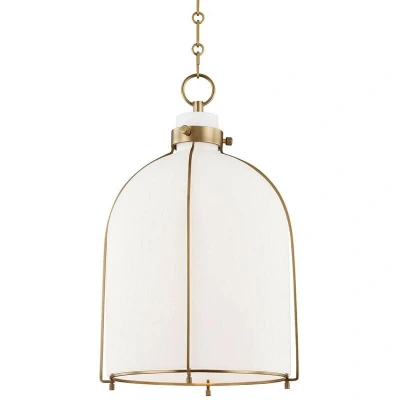 Image of Eldridge 1 Light B Pendant Brass, Glass
