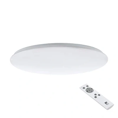 Image of Eglo Lighting Giron Led Flush Ceiling Light White Remote Control Included, Cct EG97527