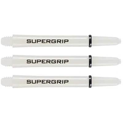 Image of Harrows Supergrip Dart Shafts White Midi 1 Set (3 Stems)