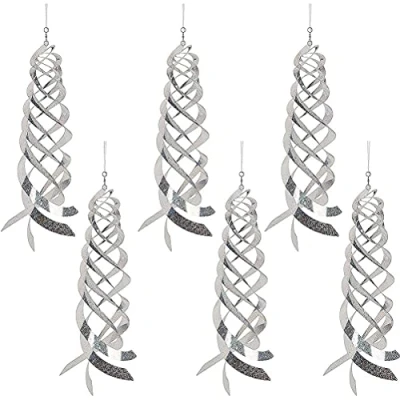 Image of Chiyyak Pack of 6 Reflective Bird Repellent Spiral Wind Deterrent Reflectors Garden Decoration for Balcony
