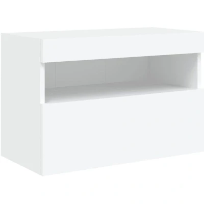 Image of vidaXL TV Wall Cabinet with LED Lights White 60x30x40 cm