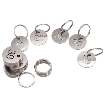 Image of NestNook Numbered Tags with Key Ring Stainless Steel Circle for Lockers, Dorms Numbers 1 to 20