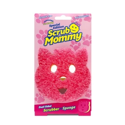 Image of Scrub Daddy Mommy Special Edition Pets Cat Scratch Free Multipurpose Dish Sponge BPA &amp; Made with Polymer Foam Stain Odor Resistant Kitchen (1ct)