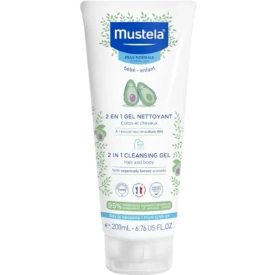 Image of Mustela 2 in 1 Cleansing Gel for Normal Skin, 200 ml (Pack of 1)