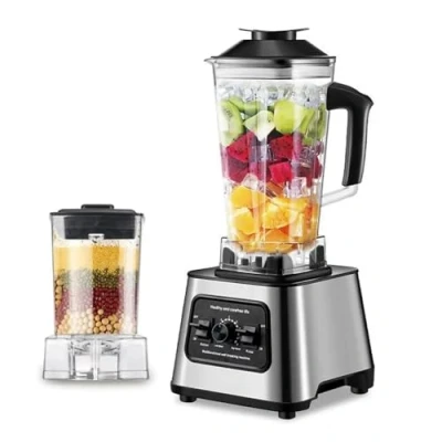 Image of Blender Smoothie Maker, 6000W Powerful Multifunctional for Kitchen, 2.5L food Processor Grinder, 9 Adjustable Speeds, blenders, mixers &amp; processors Ice/Nut (black)