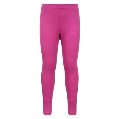 Image of Mountain Warehouse Talus Kids Thermal Baselayer Trousers Quick Dry for Camping in Bright Pink 3 4