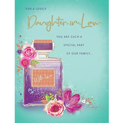 Image of Piccadilly Greetings Modern Birthday Card Daughter in Law 8 x 6 inches