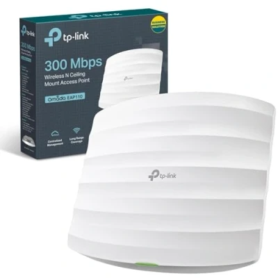 Image of TP Link N300 Wireless Ceiling Mount Access Point, Support Passive PoE and Direct Current, Easily to Wall or Ceiling, Simply Managed by Free EAP Controller Software (EAP110)