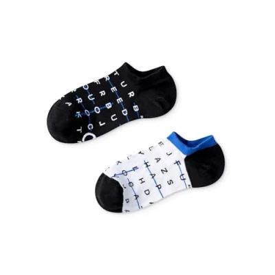 Image of Dedoles Unisex Socks for Women, Men &amp; Kids Cotton Funny Designs Football Bicycle Horses Plants Firefighter Gift Mismatched, Design: Crosswords, Colour: Black, Size: 5 7.5 W / 6 8 M UK