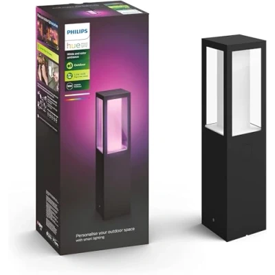 Image of Philips Hue Impress White and Colour Ambiance Pedestal [EU Version Black] Low Voltage. For Outdoor Lighting, Patio, Terrace, Garden.