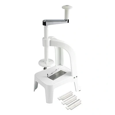 Image of Benriner Horizontal BN 8W Spiral Vegetable Slicer, White, ABS Plastic