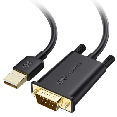 Image of Cable Matters USB to Serial Adapter Male (RS232 2.0, USB, DB9) 1,8m, Support Windows 11/10/8/7/Vista/XP, macOS 11.0 or later.