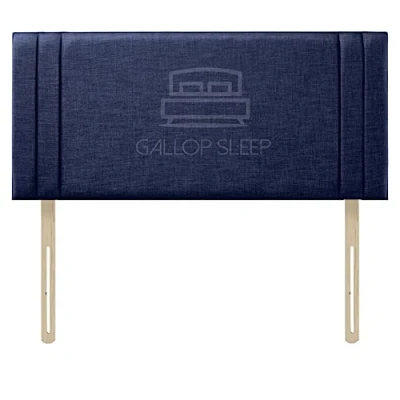 Image of Gallop Sleep RIO 2 Linen Headboard for Divan Bed Bedroom furniture (Navy Blue, Double 4 FEET 6 INCHES, Height 20 INCHES)