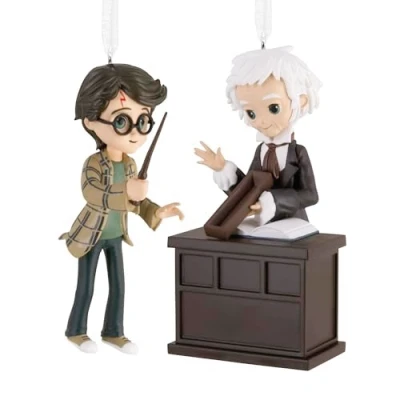 Image of Hallmark Harry Potter and Ollivander Christmas Ornaments, Set of 2