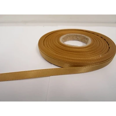 Image of 2 metres x 7mm Satin Ribbon Dark Gold Double Sided 7 mm