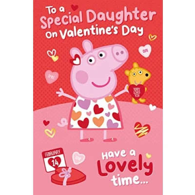Image of Peppa Pig Valentines Day Card For Your Daughter