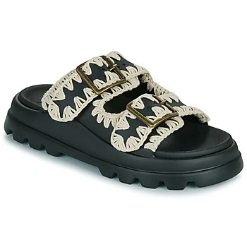Image of Mou Pool slides, Women&#039;s, Size: 390, Black/white shoes