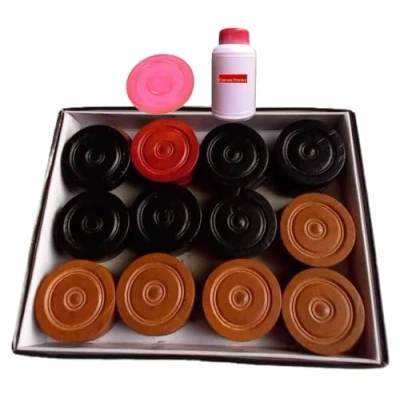 Image of SSSG Premium High Class Woden Carrom Combo 1 Set Coins &amp; Acrylic Striker and Powder