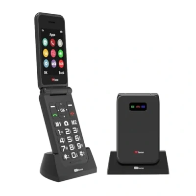 Image of TTfone TT760 Flip 4G Big button Mobile Phone for the Elderly with Emergency Assistance Unlocked Basic (Black, Dock Charger)