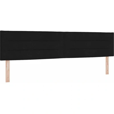 Image of vidaXL LED Headboard Lines Design Black 200 cm Fabric