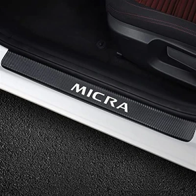 Image of 4 Pcs Carbon Fiber Car Door Sill Protector for NIS san Micra, Welcome Pedal Scuff Guard Non Slip Auto Styling Decoration Accessory
