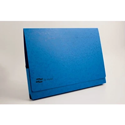 Image of Exacompta Ref 4785Z Europa Document Wallets, 45.5 x 32.5cm, 265gsm Genuine Premium Pressboard, Holds A3 Documents, FSC Certified Blue, Single Folder
