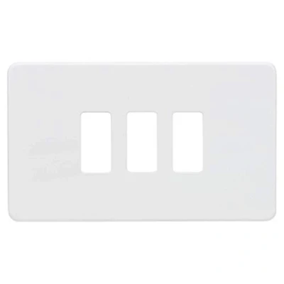 Image of KnightsBridge Screwless 3G grid faceplate matt white