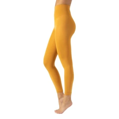 Image of CALZITALY Opaque Footless tights, Leggings, Microfiber Leggings 80 DEN S, M, L, XL, XXL, 3XL, 4XL Made in Italy (XL, Ocra)