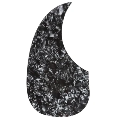 Image of Musiclily Left Handed Oversize Teardrop Acoustic Guitar Self adhesive Pickguard for Martin D28 Style guitar, Black Pearl