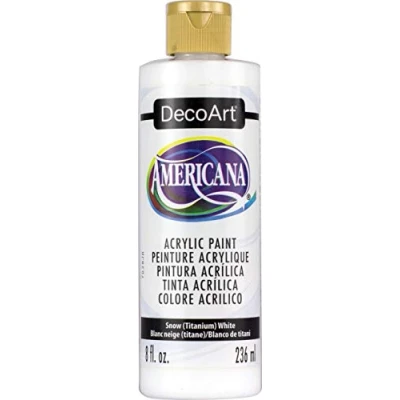 Image of DecoArt Americana Acrylic Paint 8oz Snow White, Other, Multicoloured, 236 ml (Pack of 1)