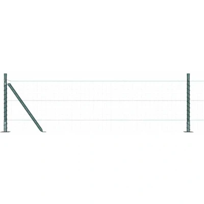 Image of vidaXL Fence Posts with Base Plates 52 pcs Ø32mm 50cm Galvanised Steel