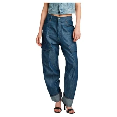 Image of G STAR RAW Women&#039;s Cargo 3D Boyfriend Pants, Blue (raw denim D23222 D303 001), 24W / 28L