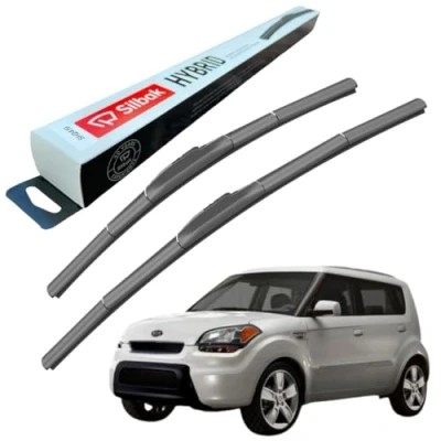 Image of Silbak Windscreen Wipers, fits for KIA SOUL (02/2009 ONWARDS) Front Wiper Blades, 600mm/500mm