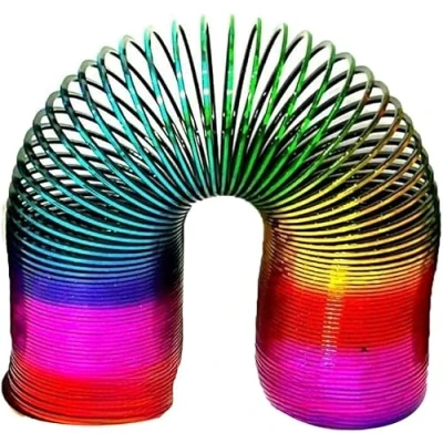 Image of SDMAX Rainbow Magic Spring, Slinky Spring Coil for Kids, Expandable Fidget Toy, Funny Stretching and Bouncing Toy (1X15CM)
