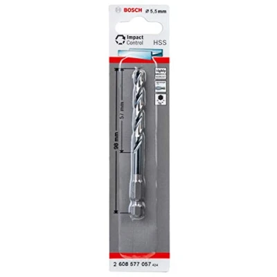 Image of Bosch Professional impact Control HSS Twist Drill Bit (for metal, 5.5 x 57 98 mm, accessories for drills)