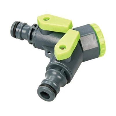 Image of Silverline 2 Way Tap Connector 3/4&quot; BSP to 1/2&quot; Male