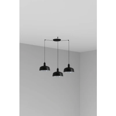 Image of Tatawin Medium Cluster Pendant Ceiling Light , Gloss Black 3x E27