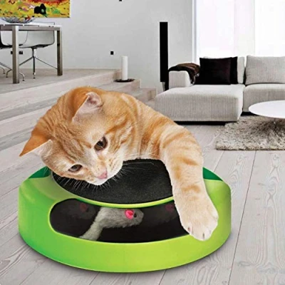 Image of DEENZ MOTION CAT TOY KITTEN CATCH THE MOUSE PLUSH CHASE CLAW CARE MOVING PLAY SCRATCHING PAD MAT INTERACTIVE (PACK OF 1)