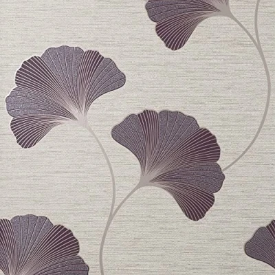 Image of Fine Decor Miya Ginkgo SIDEWALL Plum