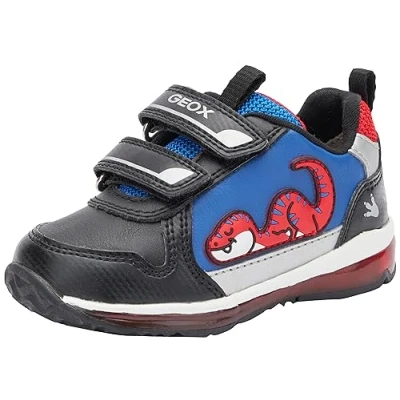 Image of Geox Baby B Todo Boy Sneaker, Black Red, 4.5 UK Child