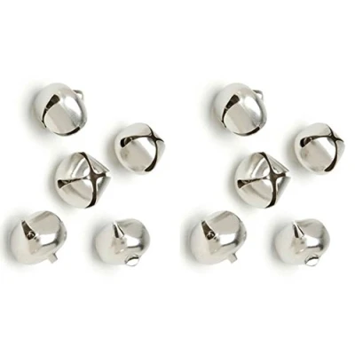 Image of 10 x 12mm Small Jingle Bells Gold or Silver Decoration Cat Bell Charm Dancing Metal (Silver 10)