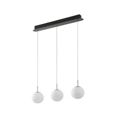 Image of Lucande LED pendant light Joran, 3 bulb, white, glass